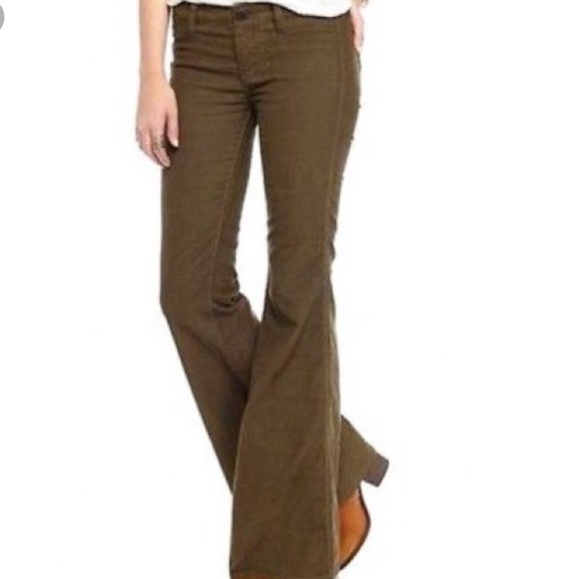 green corduroy flares